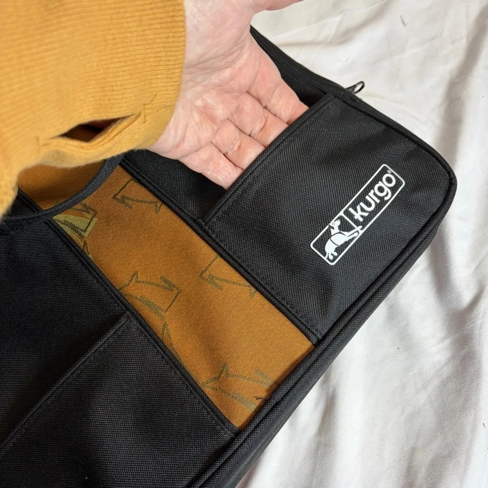 Kurgo Black Travel Organizer Bag – Laptop/Work Tote – Added Long Strap